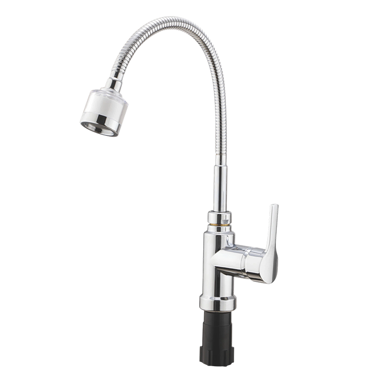 Single Handle Flexible Gooseneck Kitchen Faucet
