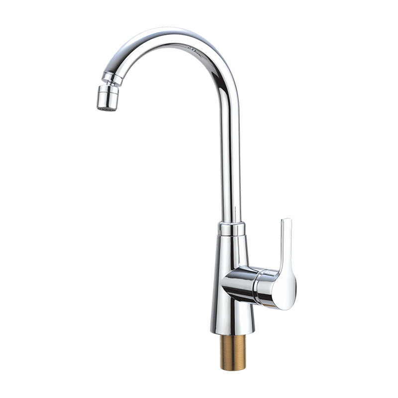 Single Handle Kitchen Faucet with Stainless Steel Gooseneck Spout & Flexible Spout