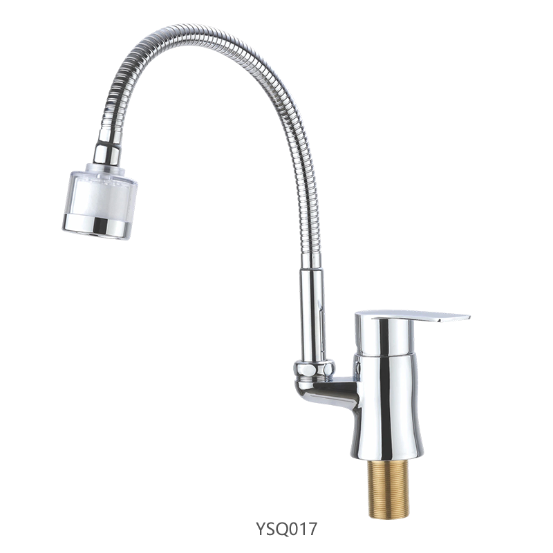 ABS Kitchen Faucet with Stainless Steel Flexible Spout & Gooseneck Spout