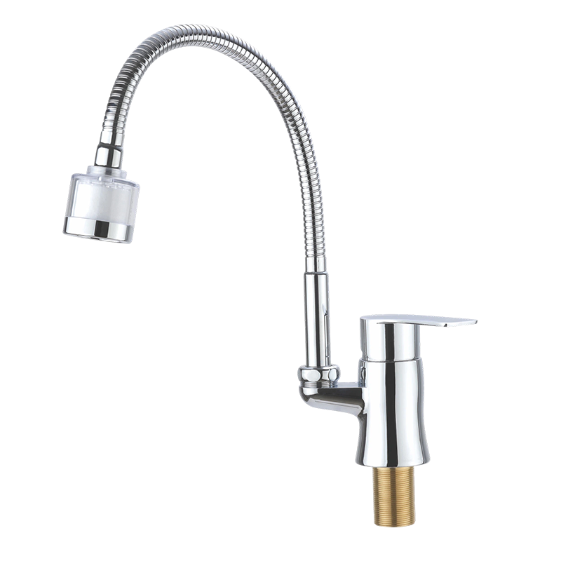 ABS Kitchen Faucet with Stainless Steel Flexible Spout & Gooseneck Spout
