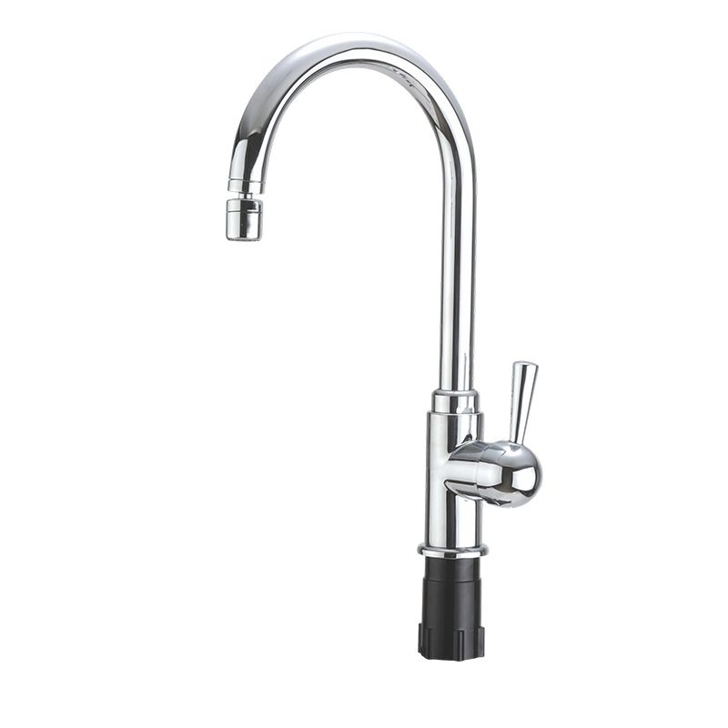 Brass Basin Faucet with Stainless Steel Gooseneck Spout