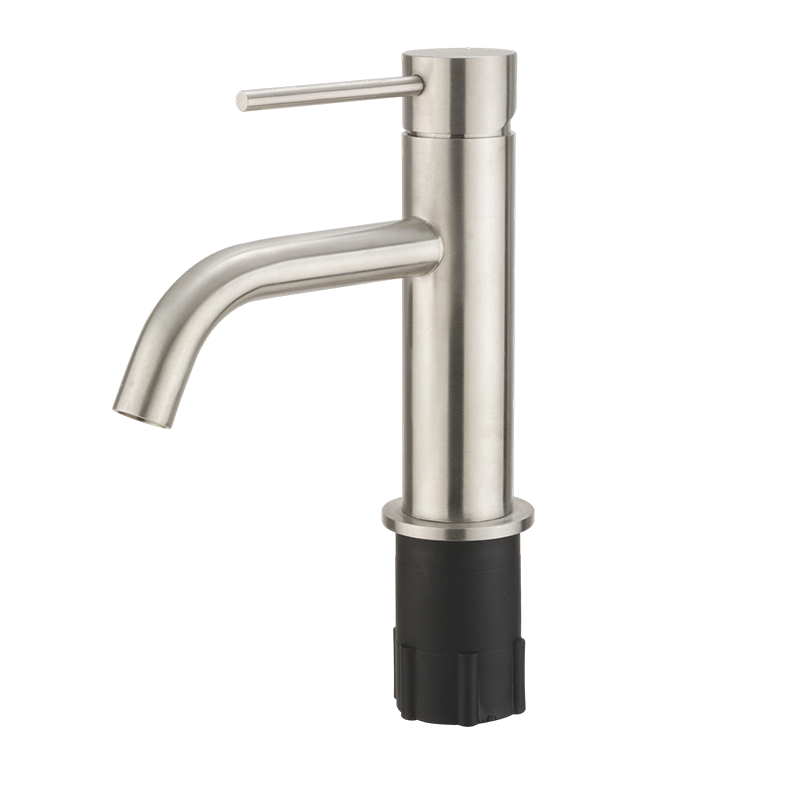 304 Stainless Steel Curved Spout Basin Faucet