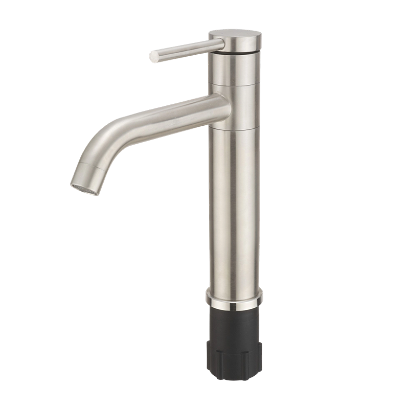 304 Stainless Steel Rotating Basin Faucet with Curved Spout