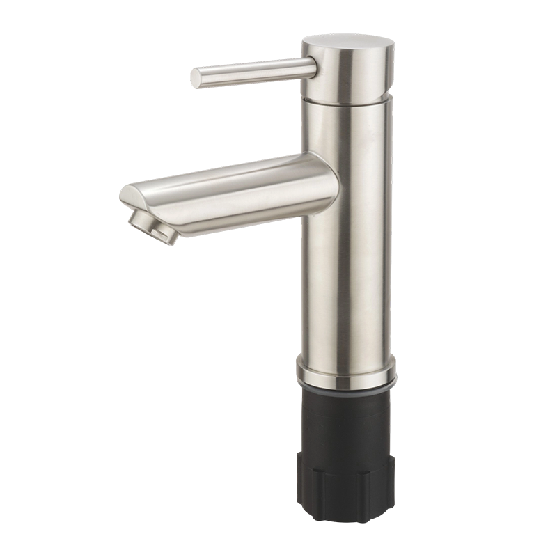 304 Stainless Steel Angled Spout Basin Faucet