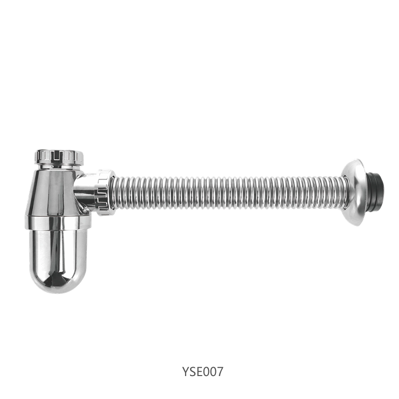 ABS Wall Outlet Basin Drain Pipe with ABS Body and 304 Stainless Steel Corrugated Tube