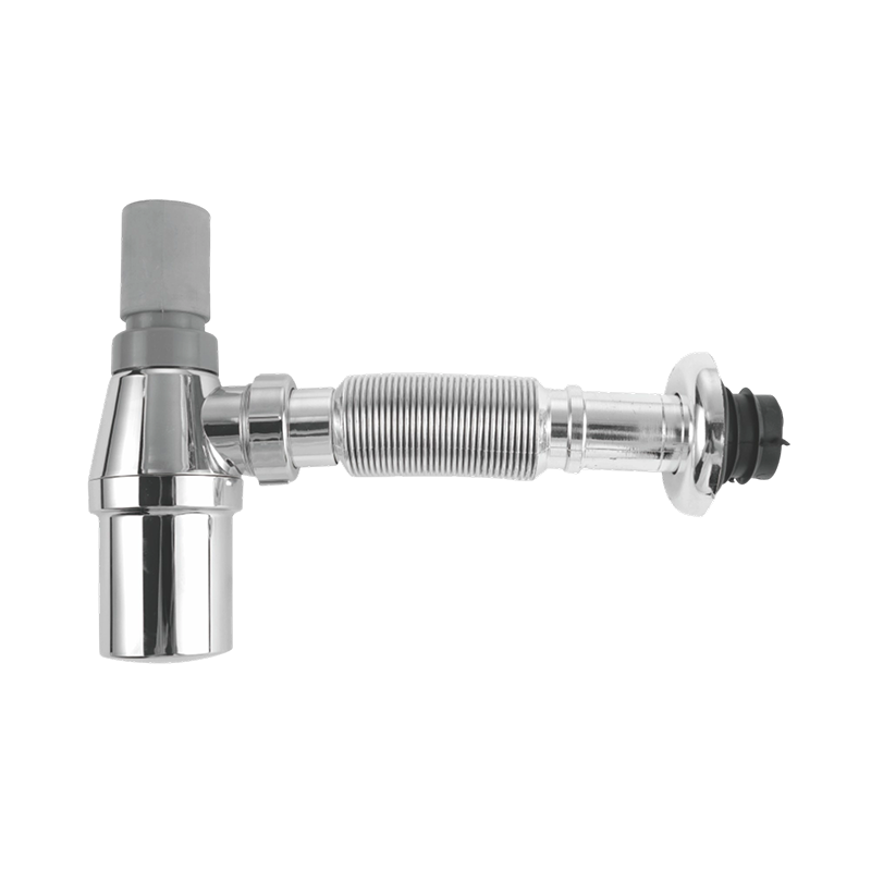 Plastic Basin P-Trap with Electroplated ABS Body, Blow-Molded PP Tube and TPR Top Connector