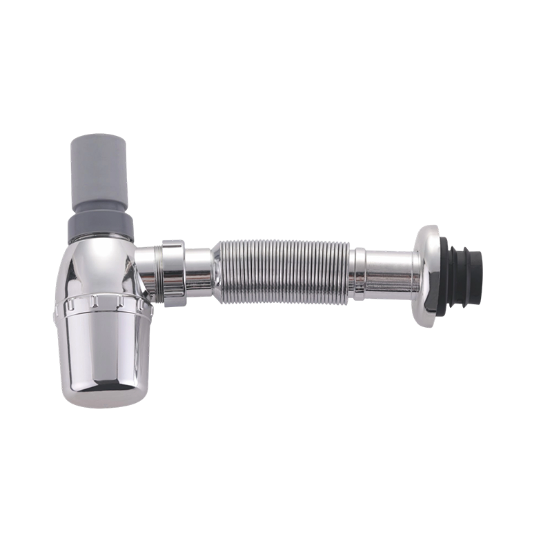 Plastic Basin P-Trap with Rubber Top Connector and Blow-Molded PP Flexible Tube